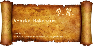 Voszka Makabeus névjegykártya